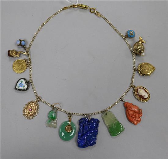 A white and yellow metal necklace (unmarked),